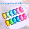 Picture of Born Pretty Jelly Gel Nail Polish Ice Jelly Neon Christmas Gel Polish Crystal Transparent Gel Polish Set Yellow Green Blue Purple Hot Pink Nail Art Varnish Manicure 6PCS Halloween's Collection Gift