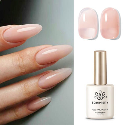 Picture of Born Pretty Jelly Gel Nail Polish Jelly Nude Gel Polish Sheer Translucent Skin Stone Natural Soak Off Hema-Free Gel Polish Nail Art DIY 15ML