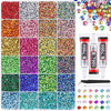 Picture of 24000Pcs Resin Rhinestones with Tweezers for Crafting, Mixed-Color 3mm Bedazzling Crystal with 3Pcs 10ml B7000 Jewelry Glue for DIY Crafts Clothing Tumblers Shoes Fabric Nail Art