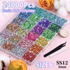 Picture of 24000Pcs Resin Rhinestones with Tweezers for Crafting, Mixed-Color 3mm Bedazzling Crystal with 3Pcs 10ml B7000 Jewelry Glue for DIY Crafts Clothing Tumblers Shoes Fabric Nail Art