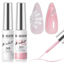 Picture of RARJSM Pearl Nail Art Gel Liner 2 Pcs Set Pearlescent Milky Silver White and Pink Shell Glitter Swirl Effect Gel Nail Polish 8ml Build in Thin Brush Painted Drawing Striper Gel Polish Curing Requires