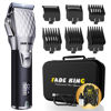 Picture of FADEKING® Professional Hair Clippers for Men - Cordless Hair Clippers, LCD Display Barber Clippers for Hair Cutting & Mens Grooming with Travel Case(Silver+Black)