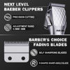 Picture of FADEKING® Professional Hair Clippers for Men - Cordless Hair Clippers, LCD Display Barber Clippers for Hair Cutting & Mens Grooming with Travel Case(Silver+Black)
