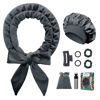 Picture of Gwabee No Heat Overnight Hair Curlers Headband, 70" Soft Ribbon Curl Wrap for Long Hair - 9 PCS Curling Rods Set - Grey