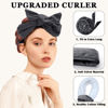 Picture of Gwabee No Heat Overnight Hair Curlers Headband, 70" Soft Ribbon Curl Wrap for Long Hair - 9 PCS Curling Rods Set - Grey