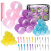 Picture of 4 Sizes Self-Grip Hair Rollers Set - 50 Pcs with Clips in 4 Colors, Jumbo Rollers for Long, Short Hair and Bangs (25mm, 36mm, 48mm, 60mm)