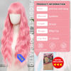 Picture of BUPPLER Cosplay Long Pink Wig 29 Inch Middle Part Synthetic Wig Realistic Gifts Party Wigs for Women Daily Use Colorful Wigs (Pink)
