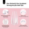 Picture of Beetles Tipex Instant Apex Nail Tips, Short Coffin 192 Pieces Pre-Building & Pre-Etched Thicker Acrylic Nail Tips - Upgraded with 16 Sizes for Flat Nail Press on Nails Valentine's Day Gift for Women