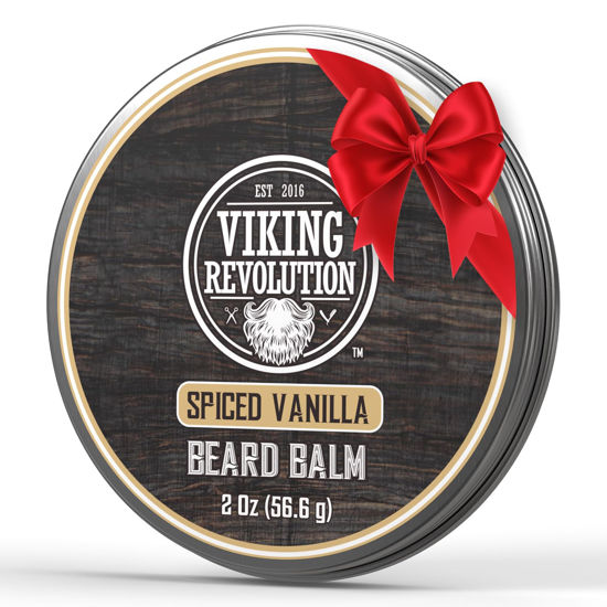 Picture of Viking Revolution Spiced Vanilla Beard Balm - Beard Butter with Argan Oil, Beard Softener for Men with Jojoba Oil - Beard Moisturizer for Men with Beeswax - Beard Wax for Men (2oz, 1 Pack)