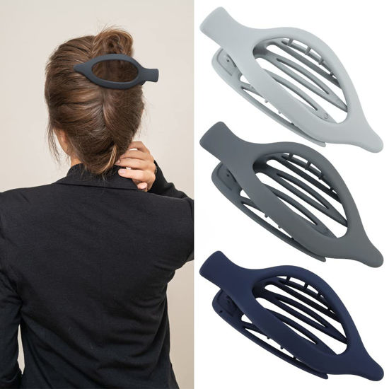 Picture of Atoden Hair Clips for Women 3Pcs Matte Claw Clips Large for Thick Hair Flat Hair Clips Alligator Hair Clips