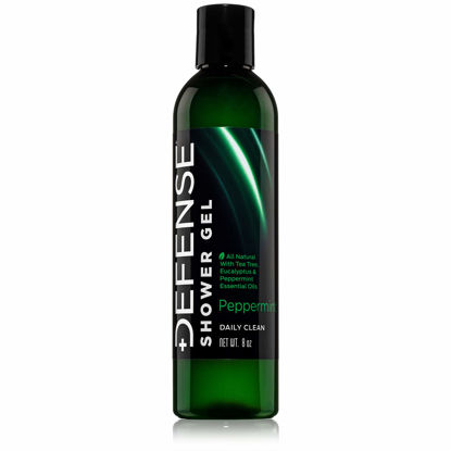 Picture of Defense Soap Organic Peppermint Body Wash | All Natural Mint Shower Gel with Tea Tree Oil, Eucalyptus Oil. Wrestling Inspired, For All Mens & Womens Skin Types. 8 oz