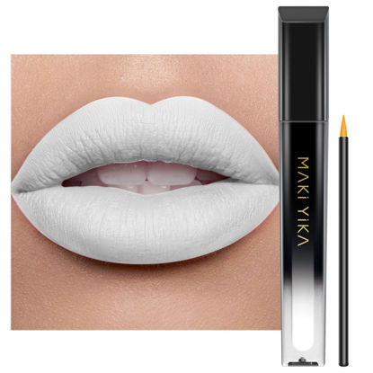 Picture of MAKI YIKA White Lipstick for Women Color Stay Long Lasting Lipsticks No Smudge Matte Liquid Lipstick Transferproof Cruelty-Free Lip Color |Rich White