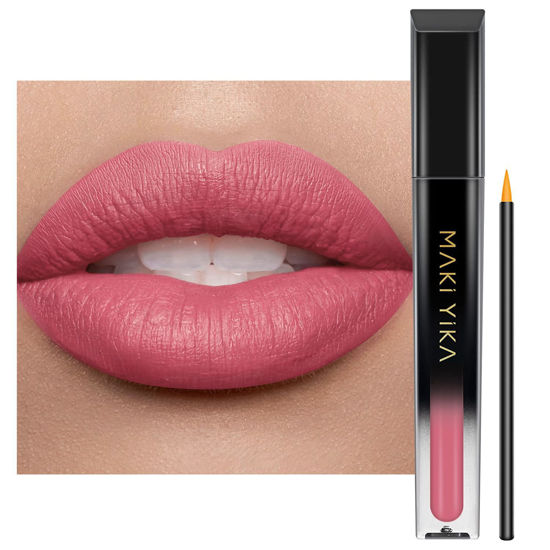 Picture of MAKI YIKA Pink Lipstick for Women Color Stay Long Lasting Lipsticks, No Smudge Matte Liquid Lipstick Transferproof Cruelty-Free Lip Color |Icy Pink