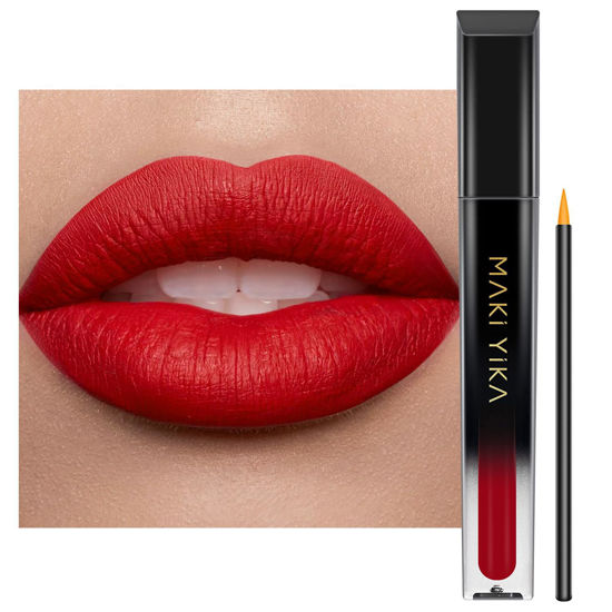 Picture of MAKI YIKA Red Lipstick for Women Color Stay Long Lasting Lipsticks, No Smudge Matte Liquid Lipstick Transferproof Cruelty-Free Lip Color |Ruby Red