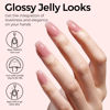 Picture of TOMICCA Pink Gel Nail Polish, Clear Pink Gel Polish, Pink Nude Gel Polish, Soak Off UV Jelly Gel Nail Polish, Sheer Translucent Colors Nail Art French Manicure DIY