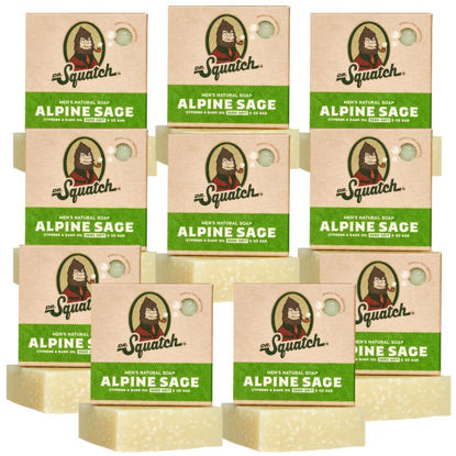 Picture of Dr. Squatch Men's Natural Bar Soap Alpine Sage (10 Pack) - All Natural Bar Soap for Men - Smell like a Warm Mountain Breeze