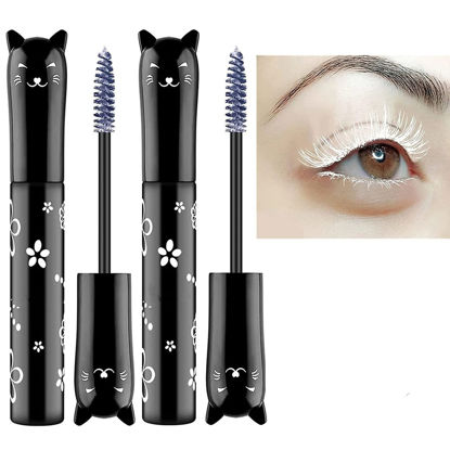 Picture of LGSZGDCN 6 Colors Cat eye mascara Eyes Makeup Color Mascara Waterproof Fast Dry Eyelashes Curling Lengthening Makeup Eye Lengthening, Lifting, Curling (white 2 pcs)