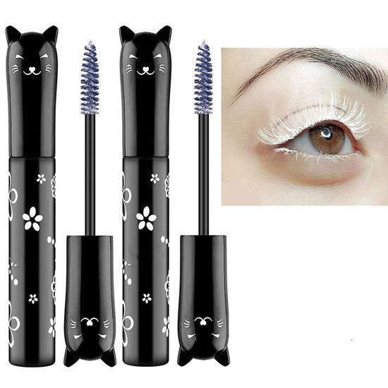 Picture of LGSZGDCN 6 Colors Cat eye mascara Eyes Makeup Color Mascara Waterproof Fast Dry Eyelashes Curling Lengthening Makeup Eye Lengthening, Lifting, Curling (white 2 pcs)