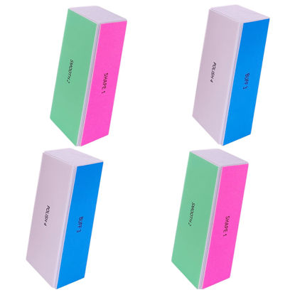 Picture of 4 Way Nail Buffer Block (4 Pcs), Nail Shine Buffers Blocks Files for Natural and Acrylic Nails Smoother Buffing Block Polisher Fingernail File Buffer 120/240/600/3000 Grit for Buffing Shinning