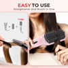 Picture of TYMO Ionic Hair Straightener Brush - Straightening Comb with 10M Negative Ions, 25s Heat-up, 16 Temps, Dual Voltage, LED Display | Ceramic Hot Comb Hair Brush Straightener for Women, Pink