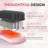 Picture of TYMO Ionic Hair Straightener Brush - Straightening Comb with 10M Negative Ions, 25s Heat-up, 16 Temps, Dual Voltage, LED Display | Ceramic Hot Comb Hair Brush Straightener for Women, Pink
