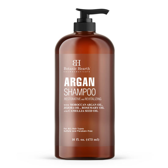 Picture of Botanic Hearth Argan Shampoo, Hydrating & Volumizing, Sulfate & Paraben Free, All Hair Types & Color Treated Hair, Men and Women 16 fl oz