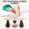 Picture of Gwabee No Heat Overnight Curl Headband, 70" Soft Ribbon Wrap for Long Hair, 9 PCS Hair Curling Rods Set - Blue Green