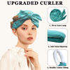 Picture of Gwabee No Heat Overnight Curl Headband, 70" Soft Ribbon Wrap for Long Hair, 9 PCS Hair Curling Rods Set - Blue Green