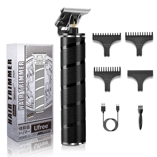 Picture of Ufree Mens Beard Trimmer, Zero Gapped T Blade Liners, Cordless Hair Clippers, Electric Razor Shavers for Men, Grooming Kit for Hair Cutting, Gifts for Men(Black)
