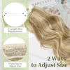 Picture of KooKaStyle Invisible Wire Hair Extensions with Transparent Headband Adjustable Size 4 Secure Clips Long Wavy Secret Wire Hairpiece for Women(24Inch Light Brown mix Golden Blonde)