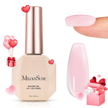 Picture of MelodySusie Builder Nail Base Gel Pink Builder Gel for Nails Thickening, Soak Off UV Gel,Extension Gel Rhinestone Nail Glue Gel in a Bottle for Nail Art Design Gift for Women-76