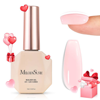 Picture of MelodySusie Builder Nail Base Gel Nude Pink Builder Gel for Nails Thickening, Soak Off UV Gel,Extension Gel Rhinestone Nail Glue Gel in a Bottle for Nail Art Design Gift for Women-104