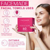 Picture of FACEMADE 120 Ct Disposable Face Towels XXL, USDA Certified 100% Biobased Face Towelettes, Face Clean Makeup Remover, Ultra Soft Dry Wipes, Rose