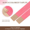 Picture of GOO GOO Tape in Hair Extensions Human Hair, Light Pink, 20inch 30g 10pcs, Colored Tape ins Human Hair Extensions, Silky&Soft Invisible Tape Ins, Hair Highlighted for Party