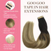 Picture of GOO GOO Tape in Hair Extensions Human Hair, 2/6/18 Balayage Brown to Dirty Blonde, 24inch 100g 40pcs, Thick Ends Straight Seamless Tape in, Invisible Tape in Hair Extensions Human Hair