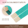 Picture of GOO GOO Tape in Hair Extensions Human Hair, Teal Green, 20inch 30g 10pcs, Colored Tape ins Human Hair Extensions, Silky&Soft Invisible Tape Ins, Hair Highlighted for Party