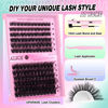 Picture of ALICE Lash Extension Kit Fluffy Volume Cluster Lashes Wispy 8-20MM D Curl Individual Lashes Eyelash Clusters Kit Lash Glue Bond and Seal Tweezers Diy Eyelash Extension Kit Self Application at Home