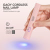 Picture of GAOY Handheld UV Light for Gel Nails, Mini Nail Light, Portable LED Nail Lamp, Cordless Rechargeable USB Nail Dryer for Fast Curing, Pen Lamp Pink