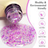 Picture of CANNI Glitter Gel Nail Polish 1pcs 9ml Nail Gel Light Eggplant color Glitter Nail Polish Soak Off Uv LED Nail Lamp Prism Flash Series Nail Art Manicure Salon DIY Home