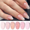 Picture of Born Pretty Jelly Pink Gel Nail Polish Jelly Nude Pink Translucent Gel Polish Valentine's Day Pink Heart Sheer Milky Natural Gel Polish Set Nail Art Manicure Christmas Valentine's Day Gift 6PCS