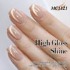 Picture of Double Rhythm 15ML Ice Glass Cat Eye Gel Polish with Magnet Holographic Glitter Shimmer Translucent Sheer Color Salon Soak Off Magnetic Nail at Home (Milky Nude-MC1121)
