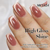 Picture of Double Rhythm 15ML Ice Glass Cat Eye Gel Polish with Magnet Holographic Glitter Shimmer Translucent Sheer Color Salon Soak Off Magnetic Nail at Home (Plum Purple-MC1124)
