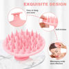 Picture of Meartchy Silicone Scalp Massager Shampoo Brush, Scalp Brush for Hair Growth & Dandruff Removal, Hair Scrubber Scalp Stimulator Exfoliator Brush with Soft Bristles for Wet Dry Scalp Care (Pink)
