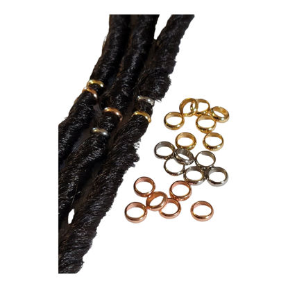 Picture of Bead It Wear It Love It 10 Stainless Steel Hair Beads for Loc Braids Twist and Natural Hair, Loc Beads, Dreadlock Hair Accessories, Loc Jewelry (8mm, Silver)