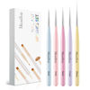 Picture of MelodySusie Nail Art Liner Brushes 5Pcs Professional Gel Polish Painting Art Design Pen Set for Thin Long Lines, Tiny Details, Fine Drawing, Delicate Coloring Sizes 5/7/9/11/20mm