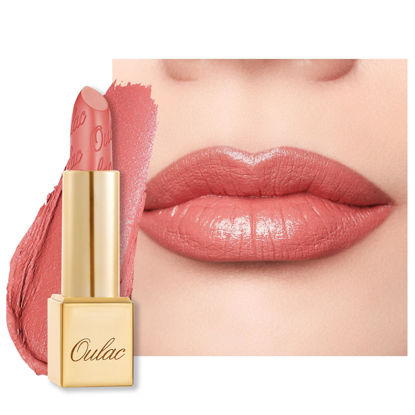 Picture of Oulac Matte Lipstick with Metallic Shine, Comfortable Creamy Texture, Smooth No Grainy Feeling, Vegan & Gluten Free, Full-Coverage Lip Colour 4.3g, Christmas Gifts for Women, GM08 Enthusiasm
