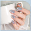 Picture of GAOY Blue Glassy Cat Eye Gel Nail Polish, 16ml Glitter Holographic Nail Polish with Magnet, Reflective Translucent UV Gel, 2336 Moonlight Coast