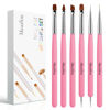 Picture of MelodySusie Nail Art Brushes Set,6pcs Nail Art Design Pen Painting Tools with Extension Gel Brush, Polish Brush, Builder Brush,Liner Brush, Carved Brush, and Dotting Pen for Home DIY Salon Use