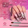 Picture of MelodySusie Nail Art Brushes Set,6pcs Nail Art Design Pen Painting Tools with Extension Gel Brush, Polish Brush, Builder Brush,Liner Brush, Carved Brush, and Dotting Pen for Home DIY Salon Use