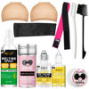 Picture of Wig Accessory Essentials Kit Lace Front Wig Glue & Remover, Wig Caps, Elastic Band, Hair Wax Stick, Edge Control, Edge Brush, Hair Shear Dermaplanning Razor Tool and Edge Scarf - 10PCS